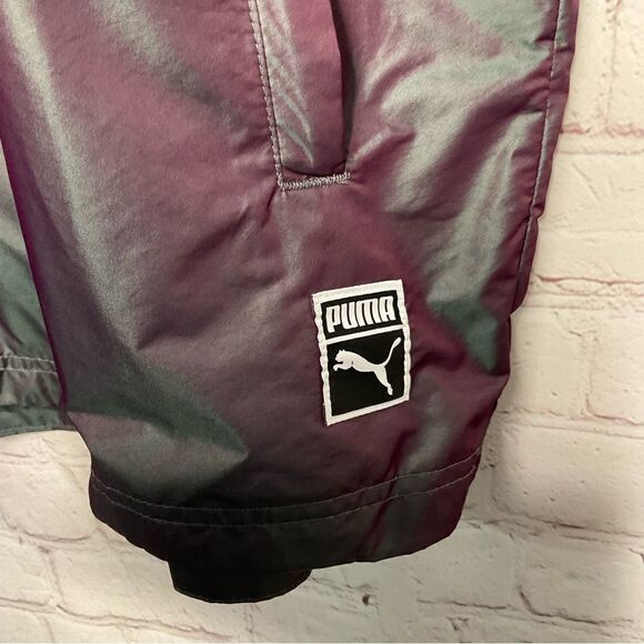 New Puma Men’s Size XL Wind Shirt Colorblock Iridescent‎ Short Sleeve Top Black - Picture 3 of 11